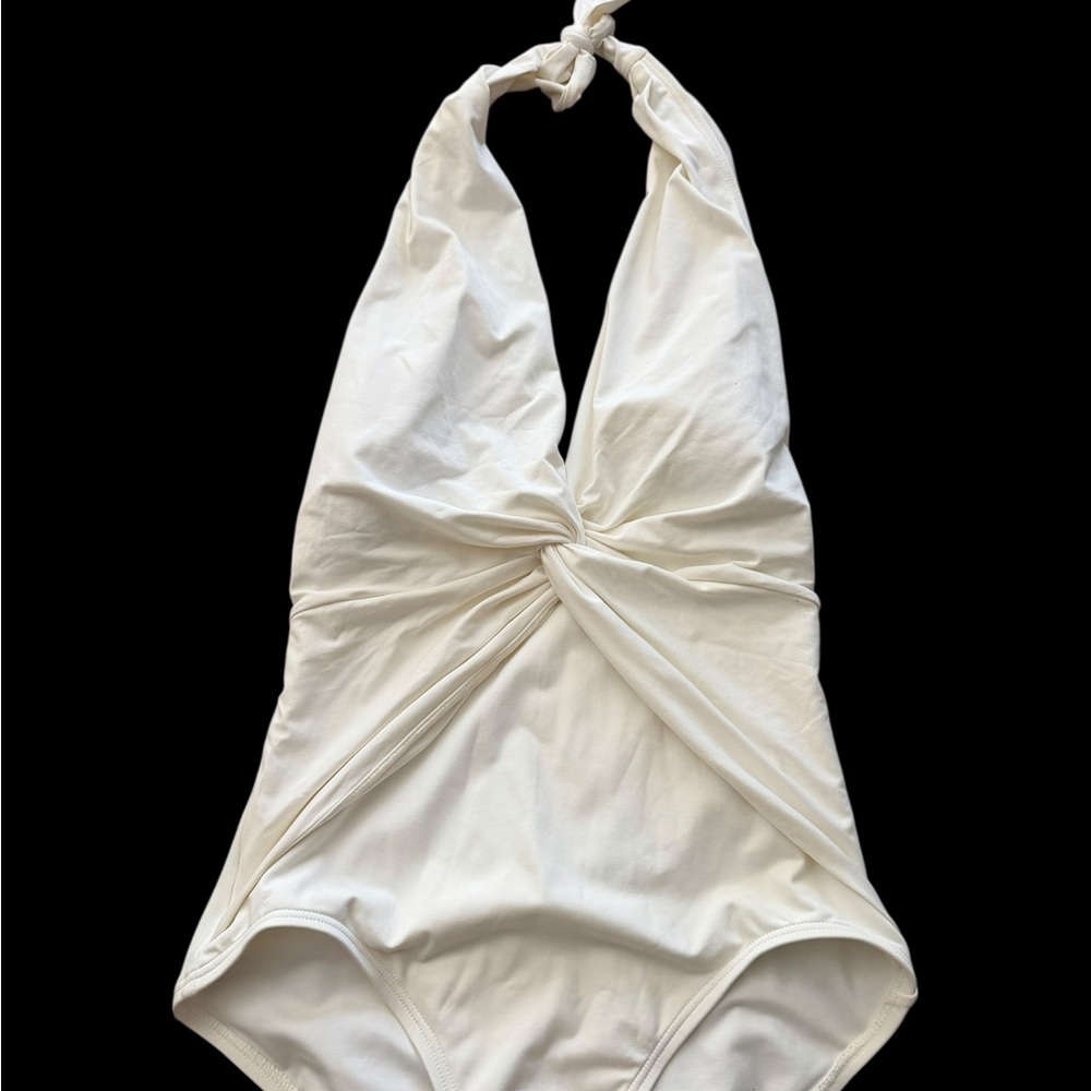 Michael Kors White One Piece Halter top Swimsuit